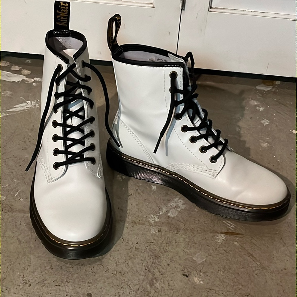 Dr Martens Air Wair White Zavala combat boots